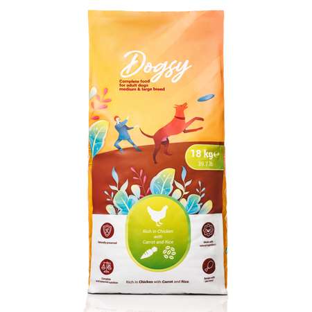 Корм сухой DOGSY с курицей рисом и морковью 18 кг