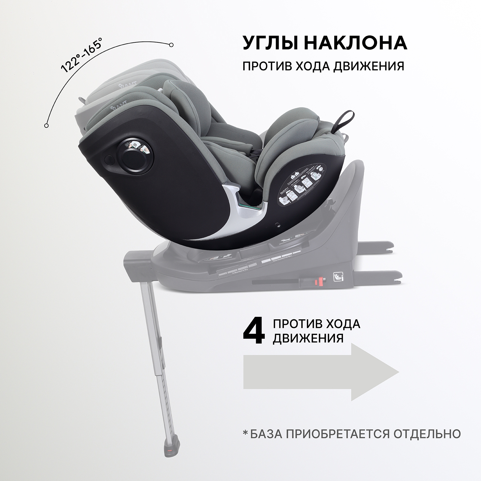 Автокресло Rant Aster max 0+/1/2 (0-25 кг) зеленый - фото 4