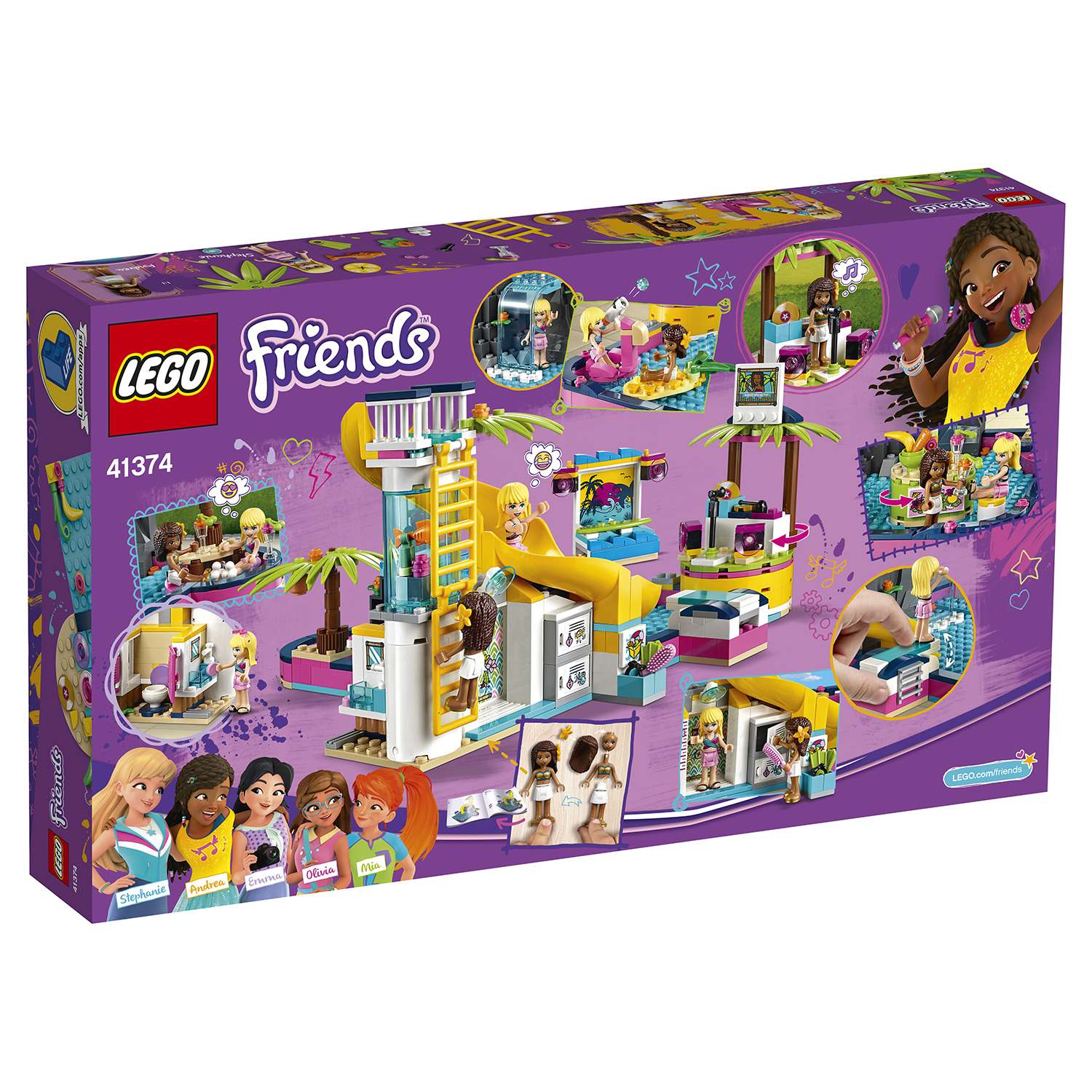 Конструктор LEGO Friends Вечеринка Андреа у бассейна блочный - фото 3