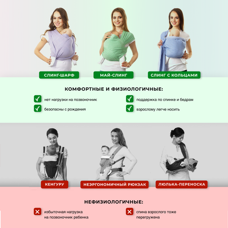 Слинг-шарф Mums Era трикотажный Бамбук