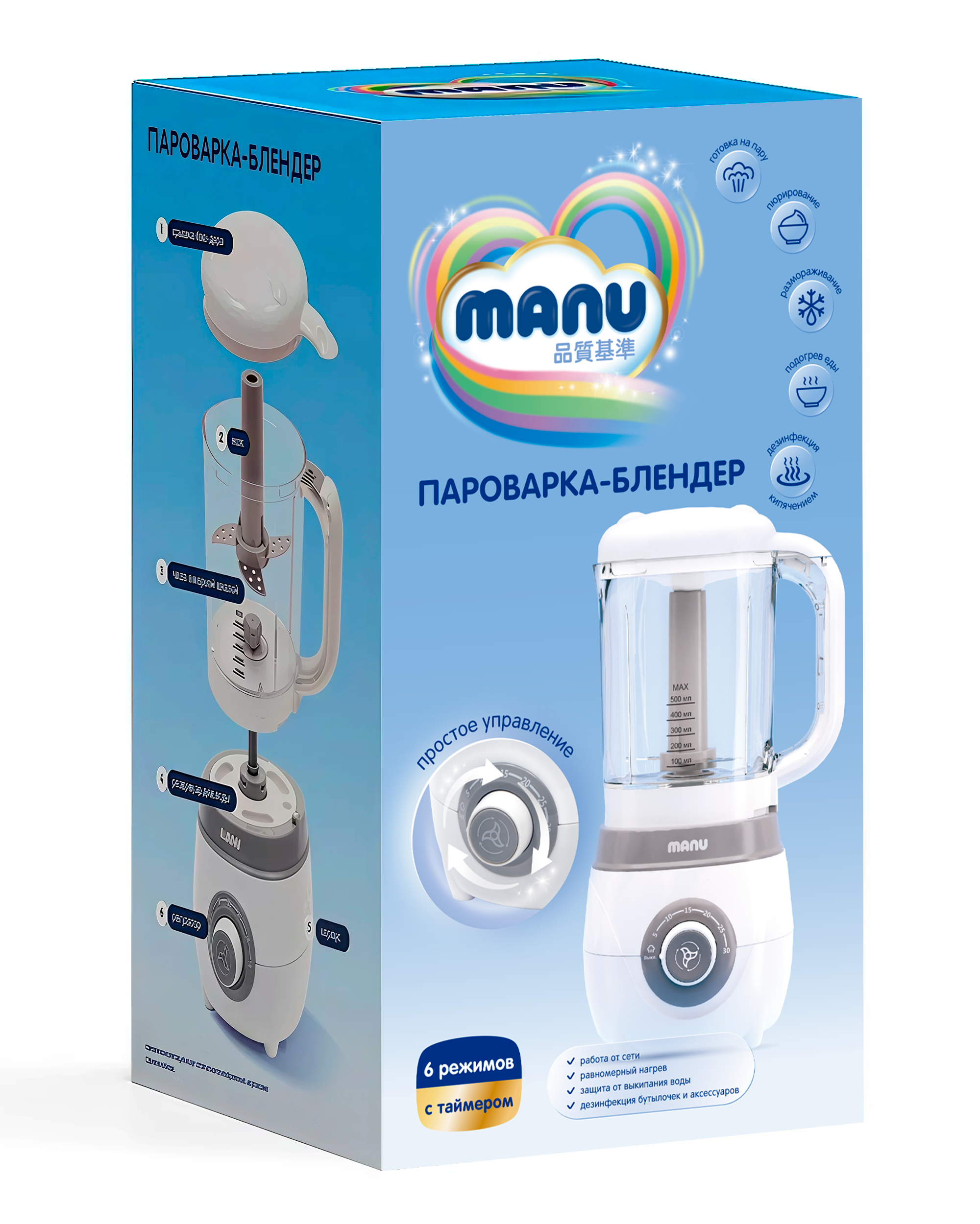 Пароварка-блендер MANU 600 мл - фото 6