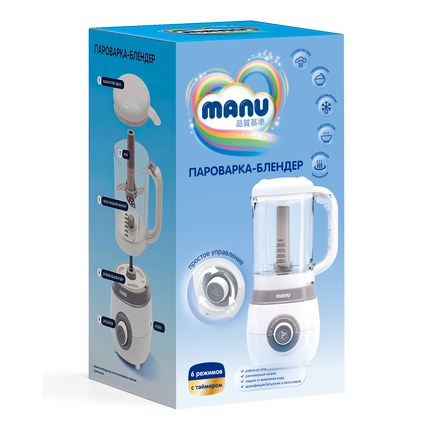 Пароварка-блендер MANU 600 мл - фото 6