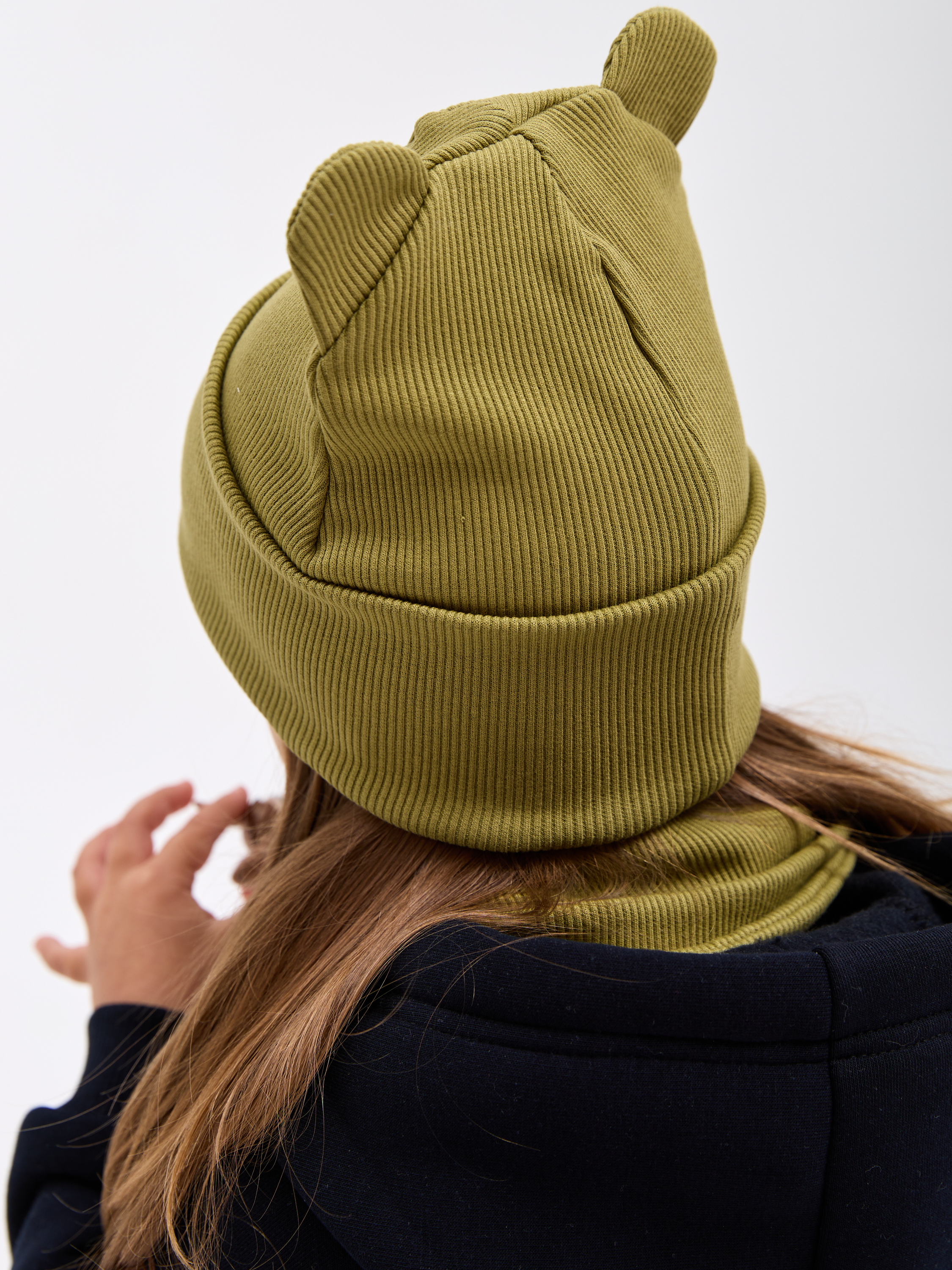 Шапка и снуд Лапушка 0257 хаки р.40-44 - фото 3