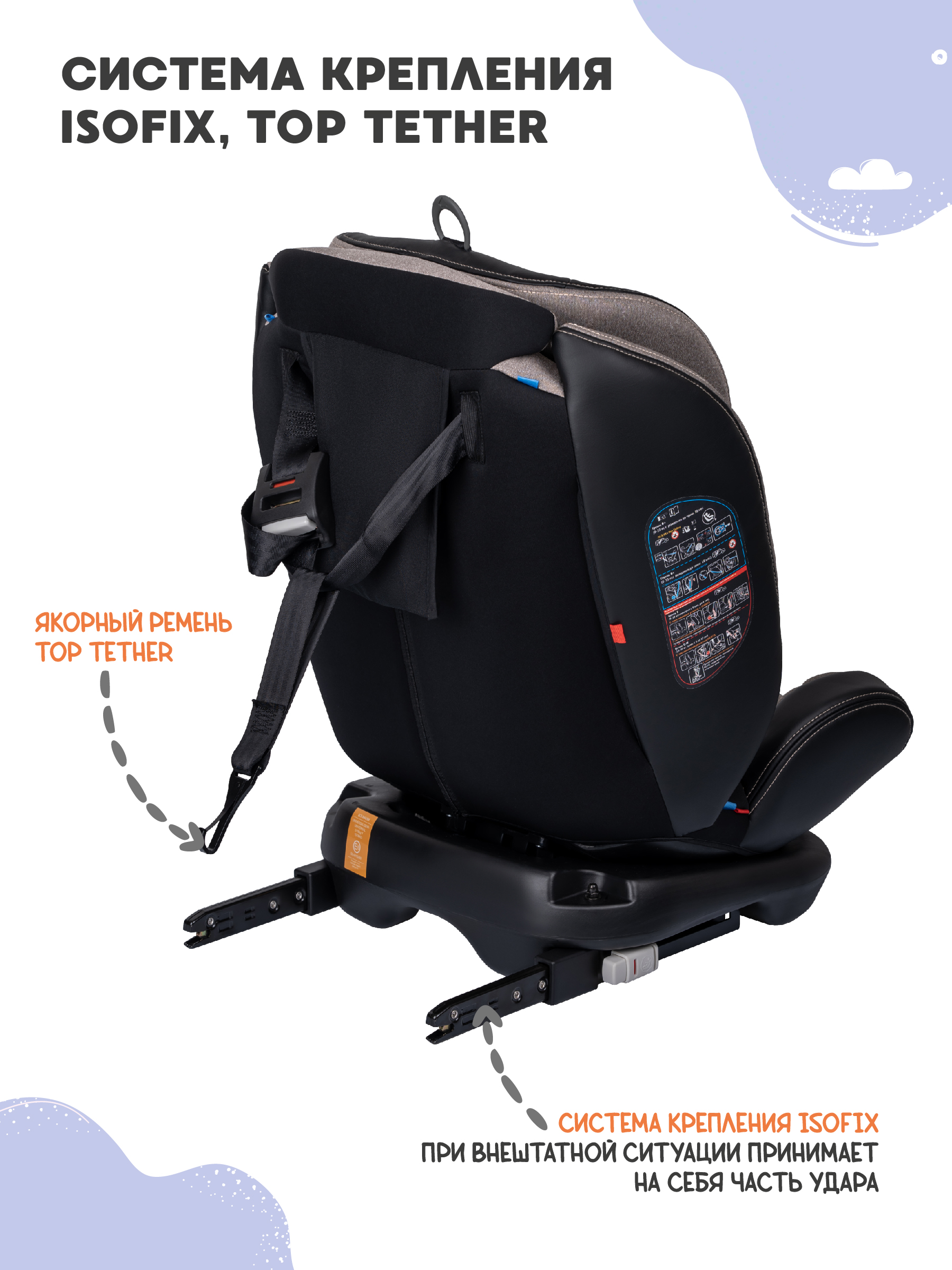 Автокресло Indigo Aero бежевый Isofix 0+/1/2/3 (0-36 кг) - фото 9