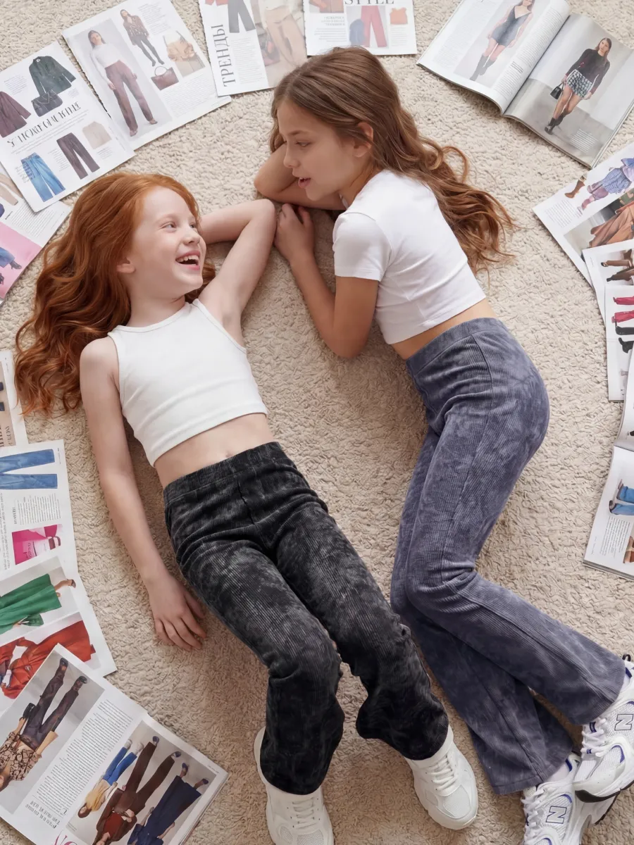 Леггинсы 2 шт Супер Пупс 2пр/леггинсы/клеш/варенка/черный/графит - фото 9