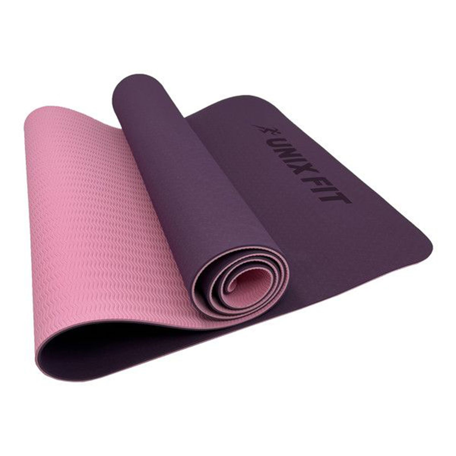 Коврик для йоги и фитнеса UNIX Fit двусторонний 180х61х0,6 см двуцветный фиолетовый - фото 6