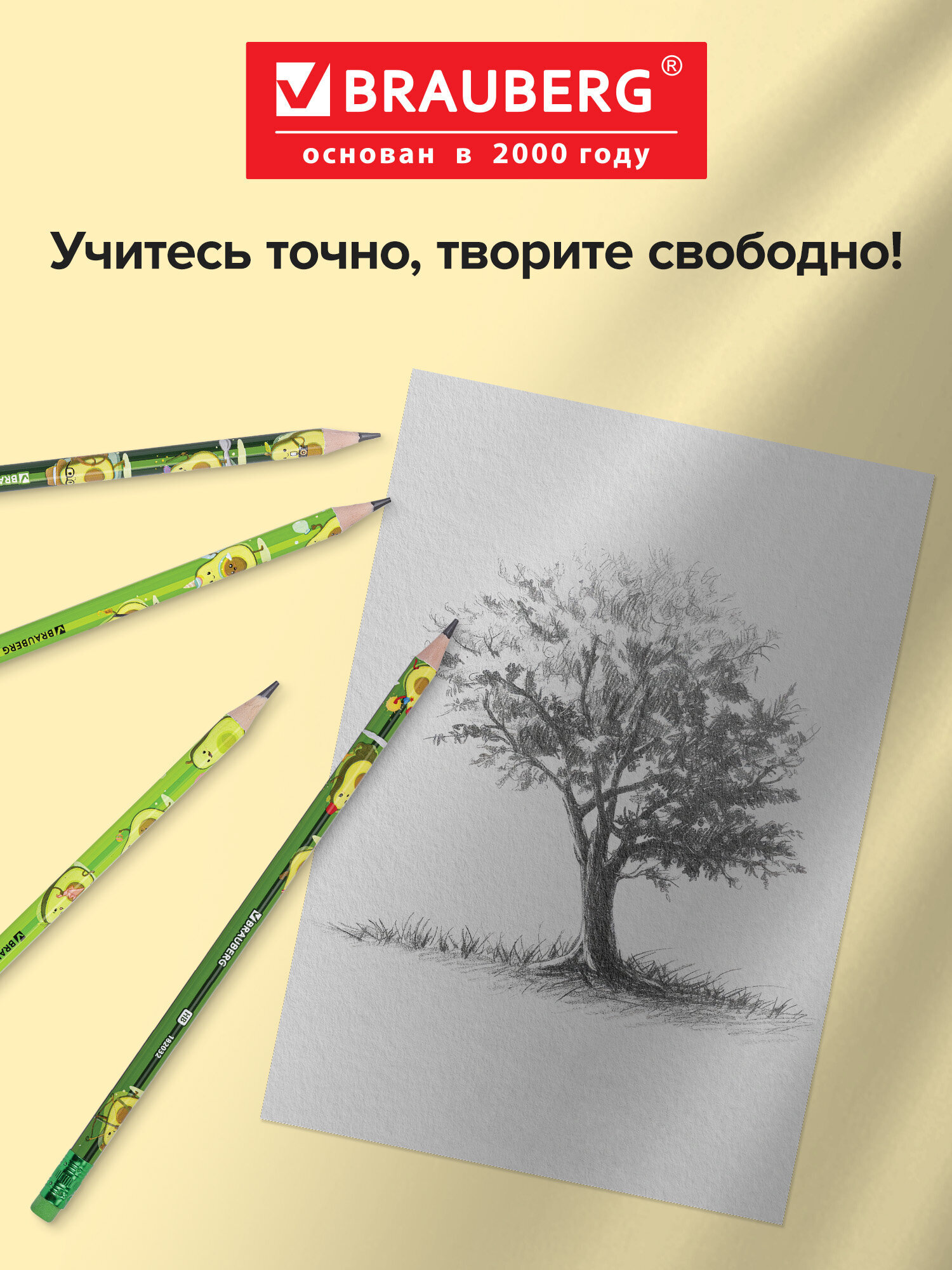 Карандаши чернографитные Brauberg 12 шт. - фото 4