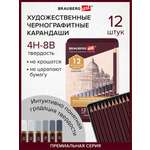 Карандаши чернографитные Brauberg 12 шт.