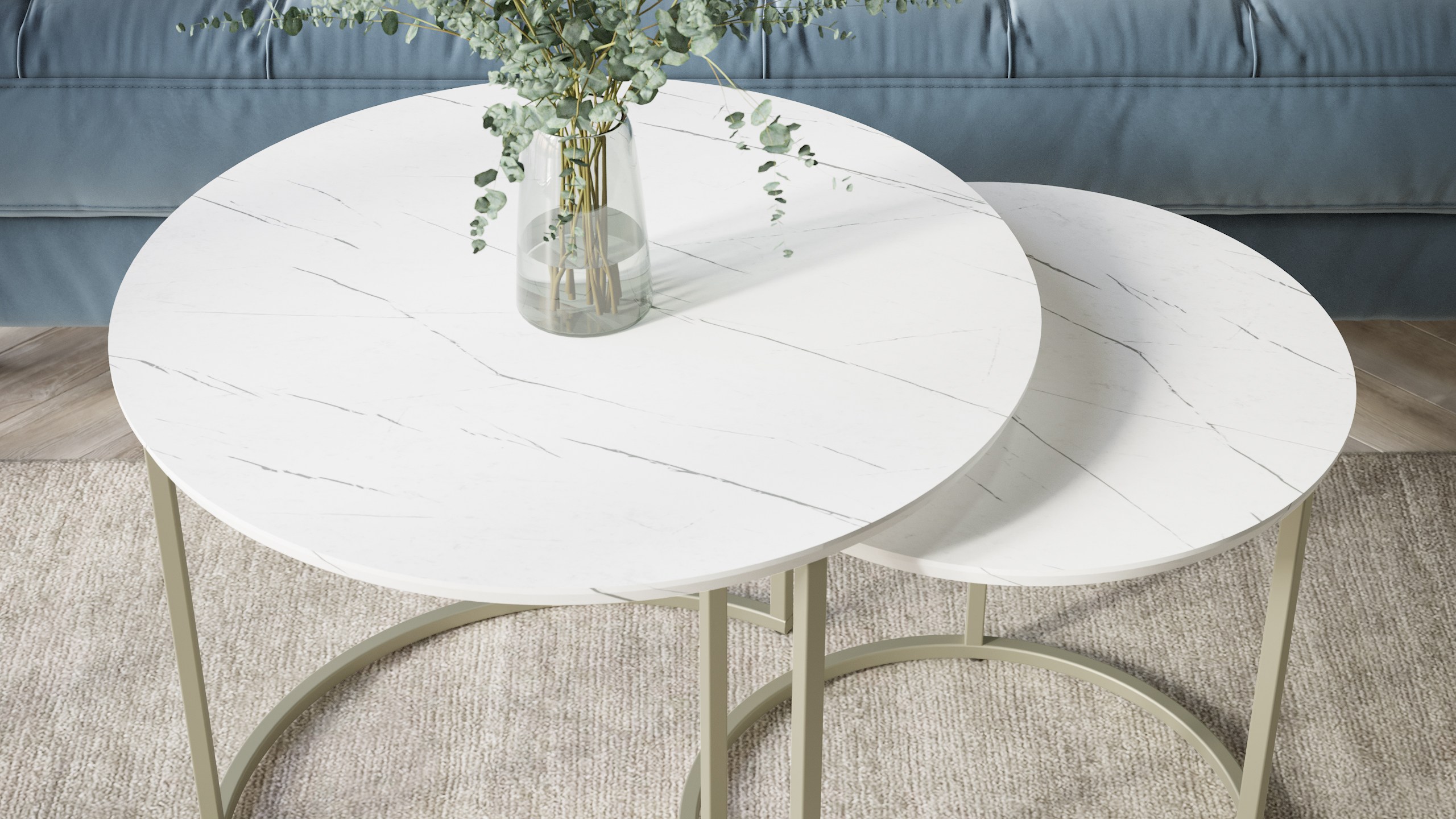 Стол журнальный КАЛИФОРНИЯ МЕБЕЛЬ Лесли Белый мрамор Титан - фото 5