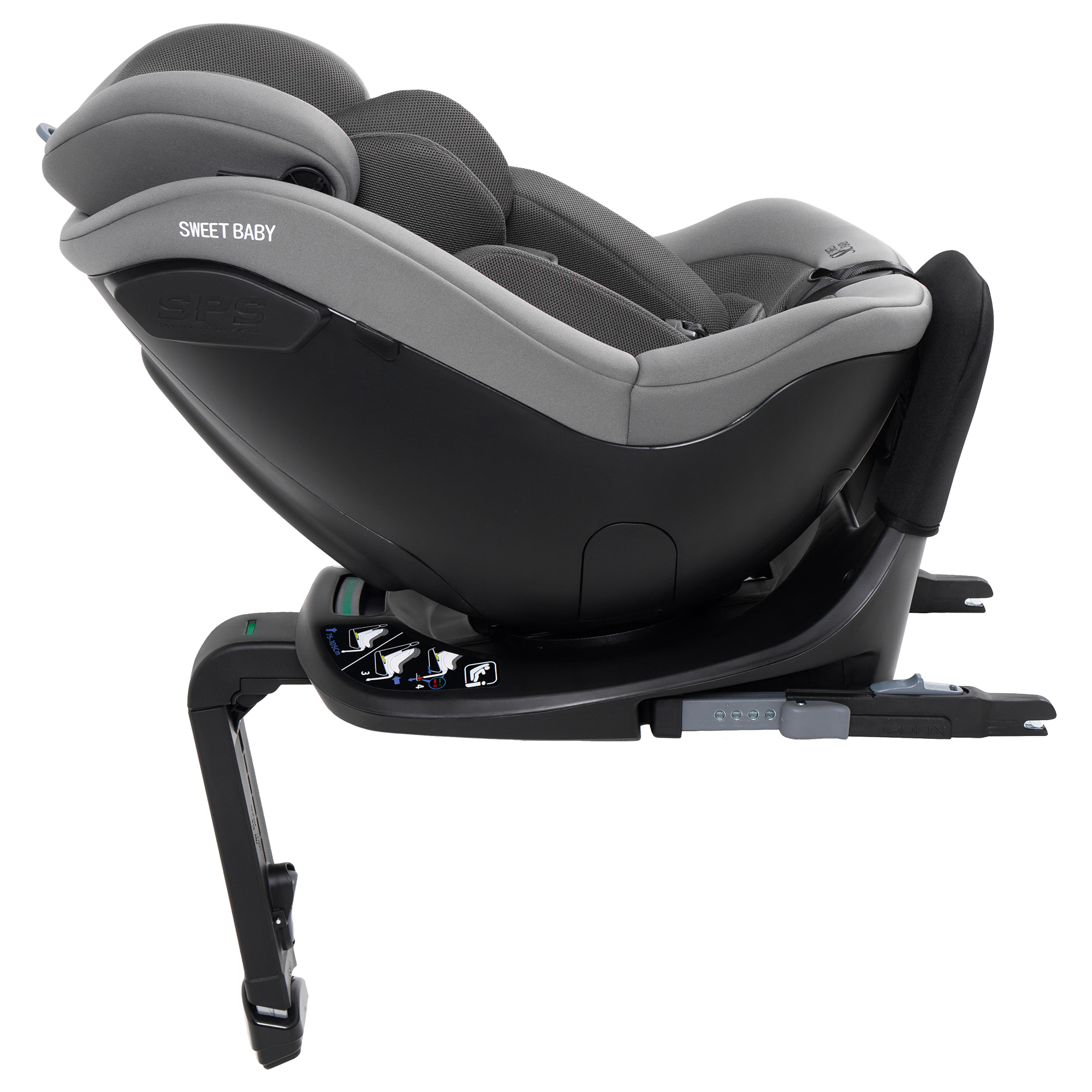 Автокресло Sweet Baby Odyssey B3 i-Size Dark Grey Isofix 0+/1 (0-18 кг) серый - фото 27