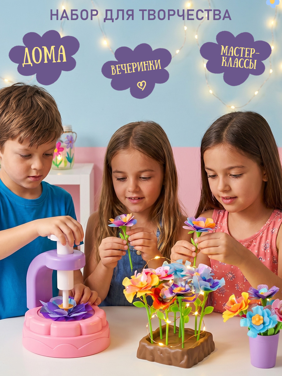 Набор для творчества TIPTOPOLIS Цветы из ткани с подсветкой - фото 4