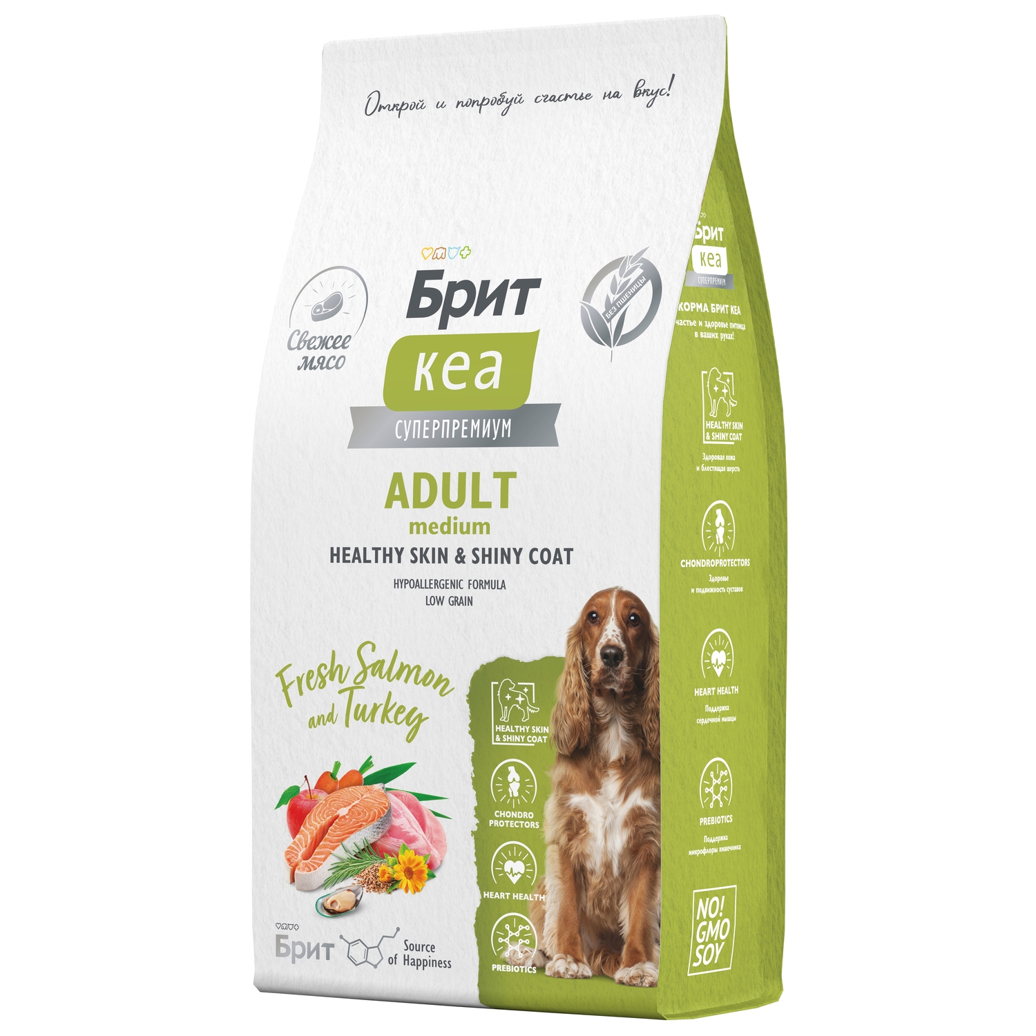 Сухой корм Brit Кеа Dog Adult Medium с лососем и индейкой для взрослых собак средних пород 12кг - фото 2