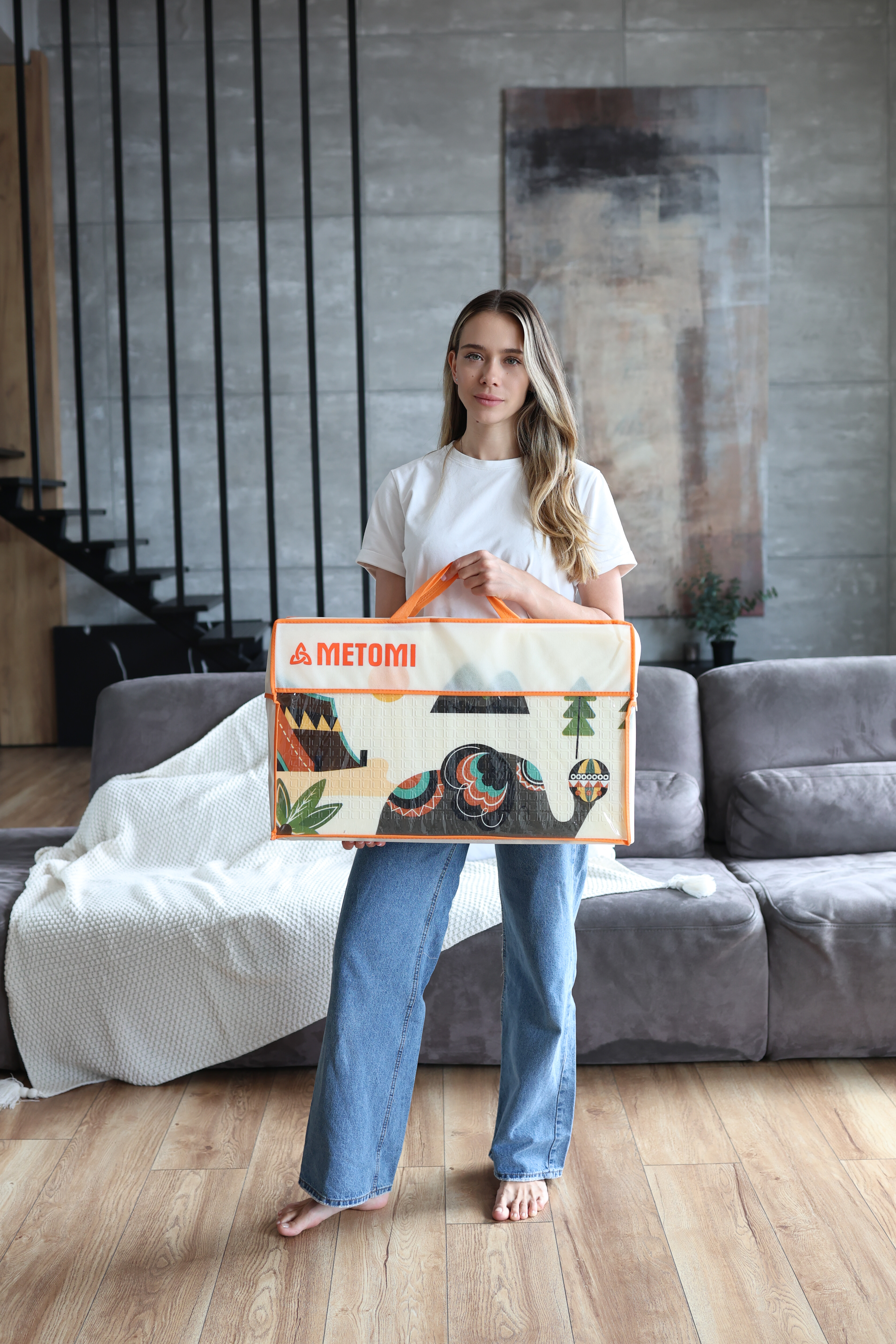 Детский складной коврик METOMI Дорога/Веселые животные 180 x 120 см - фото 12