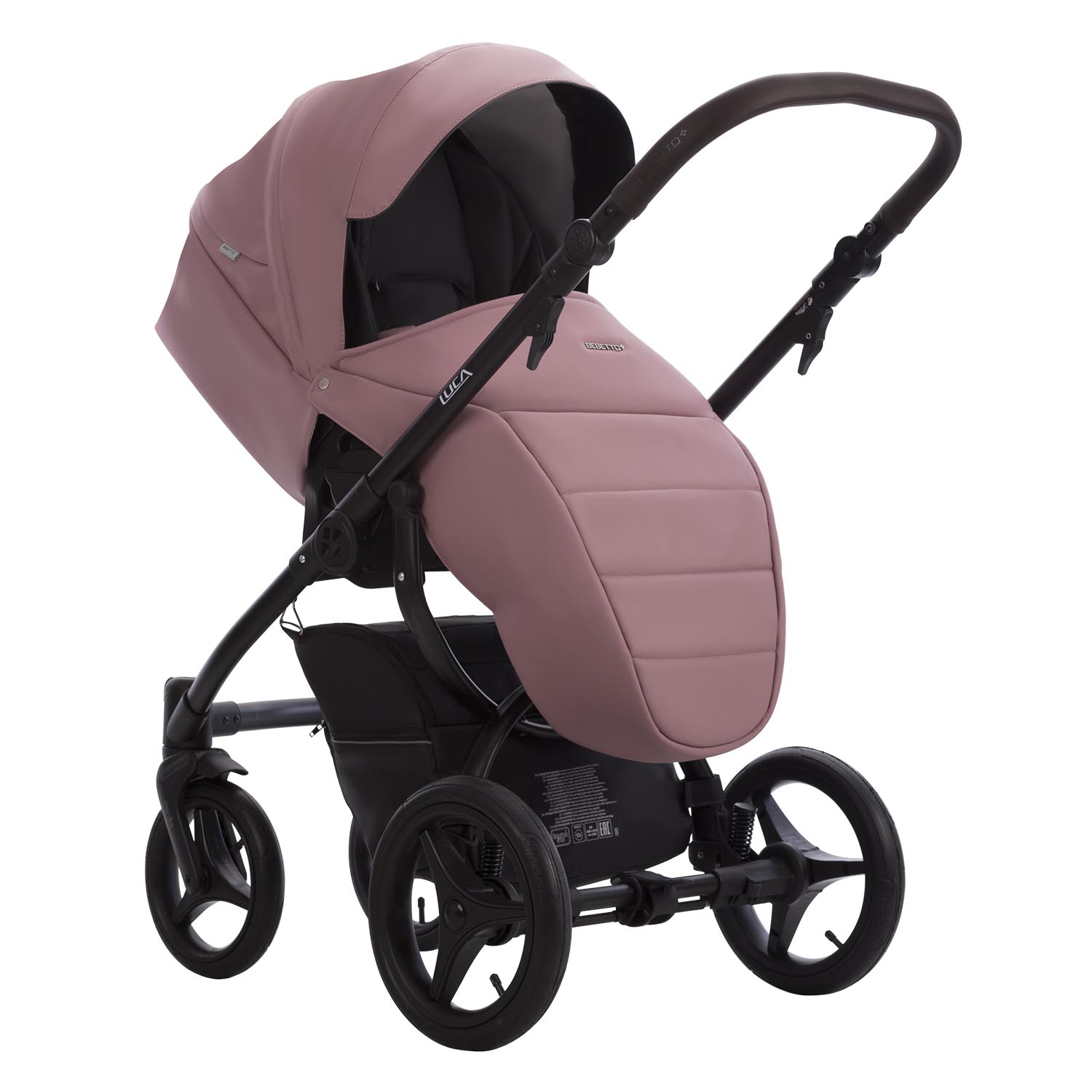 Коляска 2в1 Bebetto Luca Pro pro 36 кожа розовый - фото 5