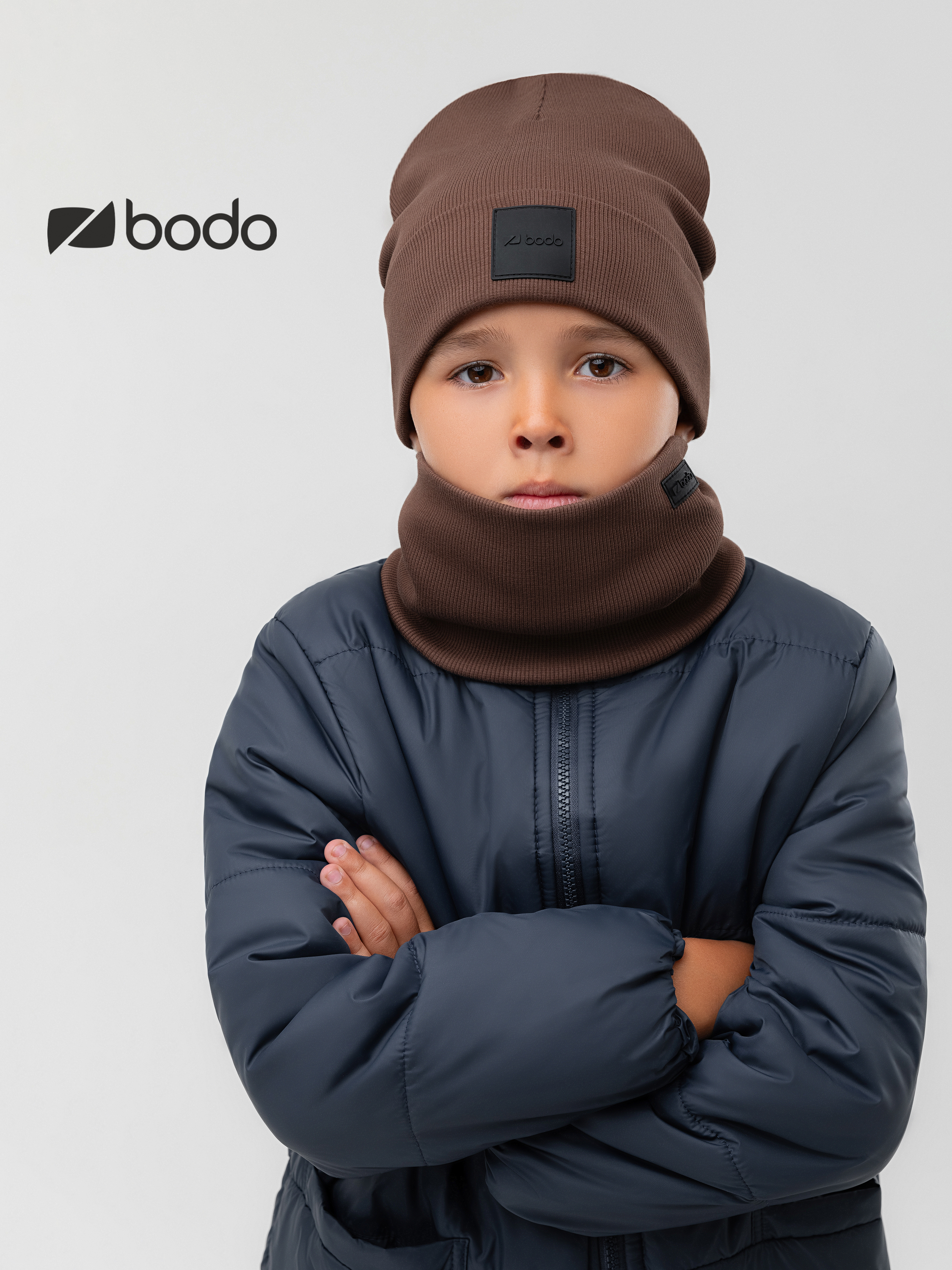 Шапка и снуд Bodo 13-162MU_коричневый - фото 2