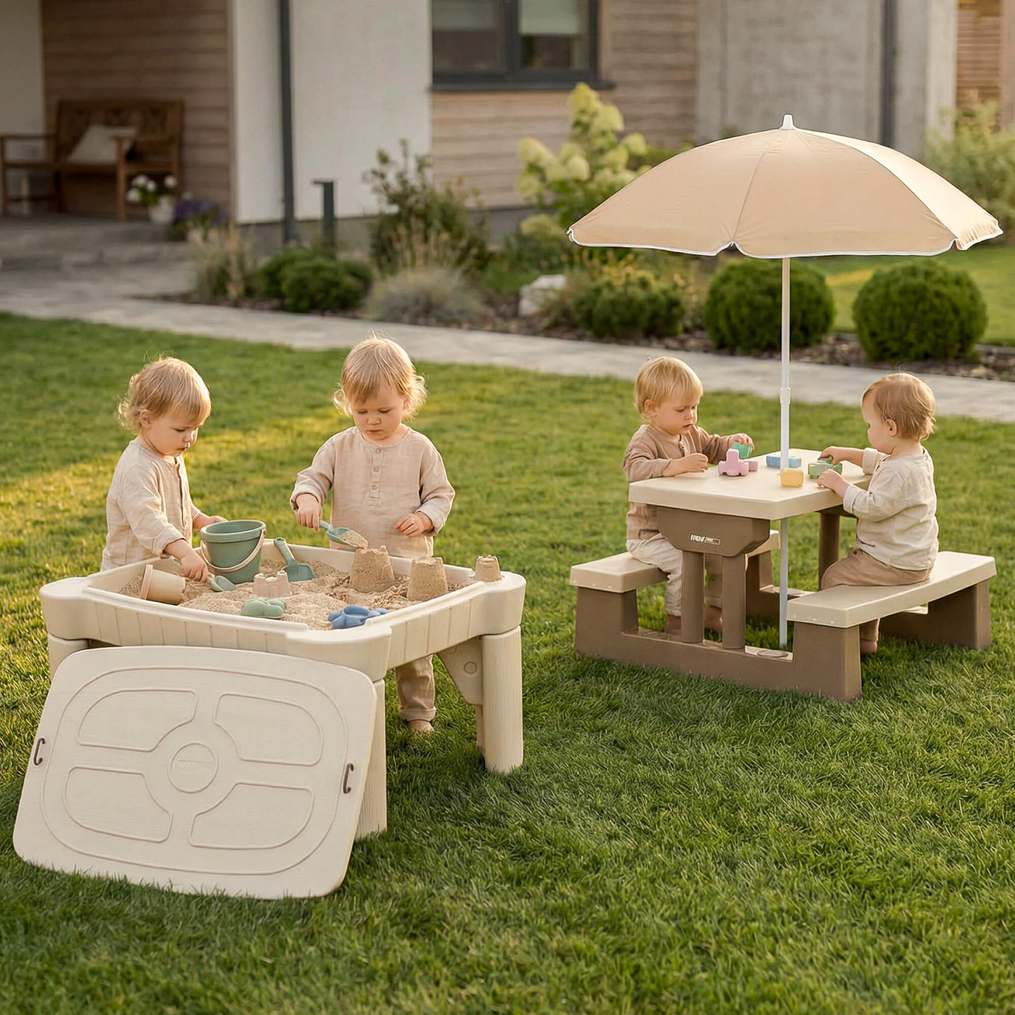 Песочница - столик детская UNIX Kids для игр с песком и водой 96х66х40,5 см - фото 21