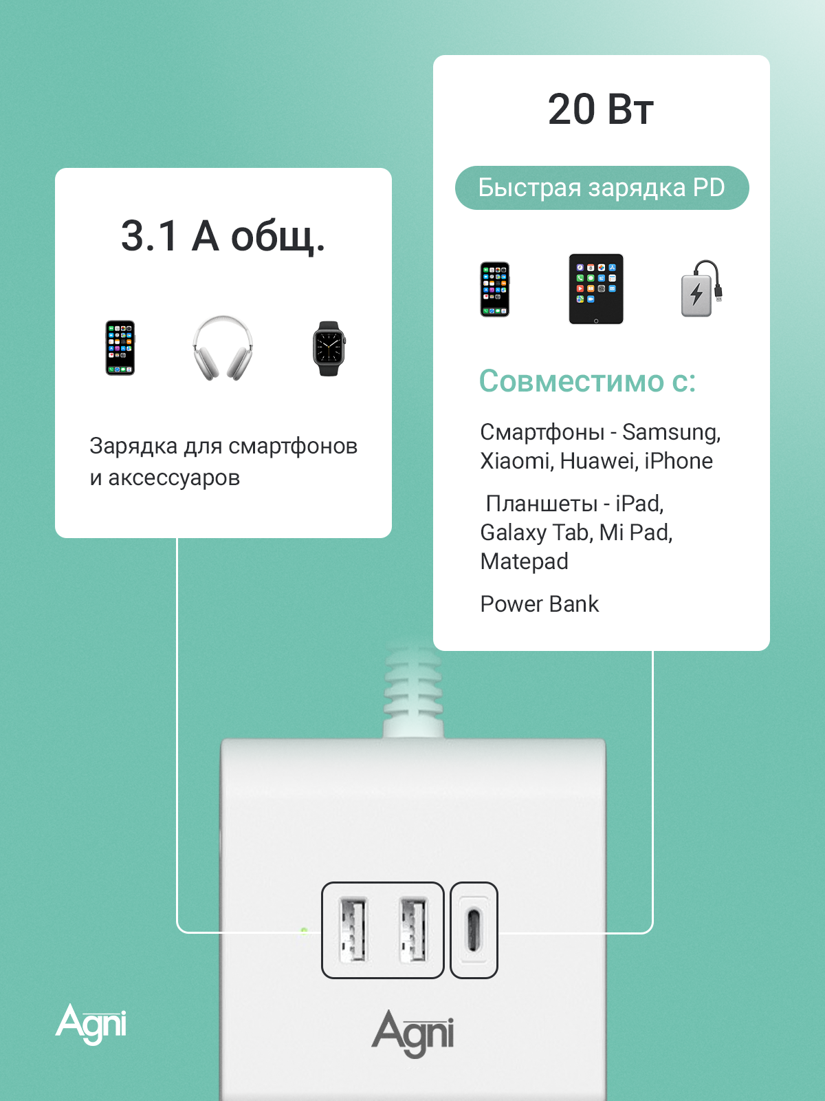 Сетевой фильтр AGNI TP-FI3U5E - фото 12