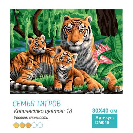 Картина по номерам Attivio Тигры