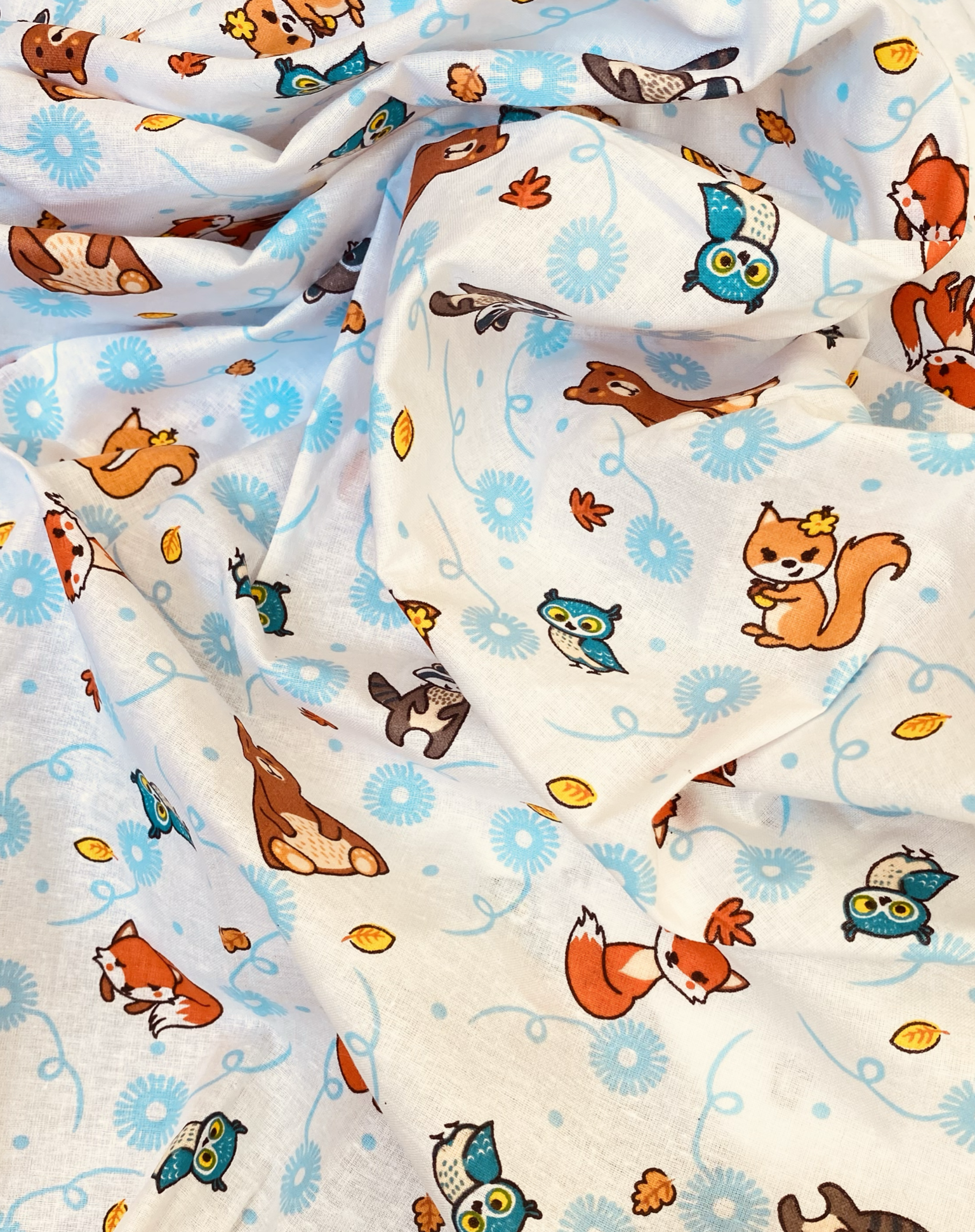 Пелёнка Делоникс Еноты + Бирюзовые Динозавры ситец 90х120 см 4 шт. - фото 9