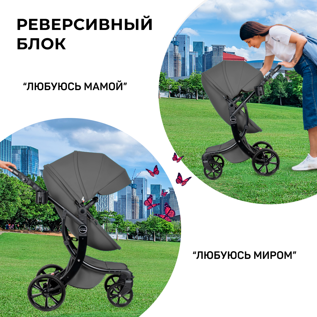 Коляска трансформер Aimile Pro серый - фото 4