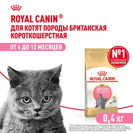 Корм сухой для котят ROYAL CANIN British Shorthair 400г породы британской короткошерстной