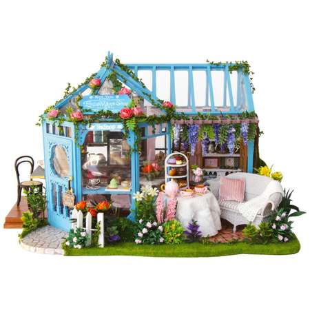 Интерьерный конструктор HitToy Румбокс Чайная лавка с куполом и подсветкой
