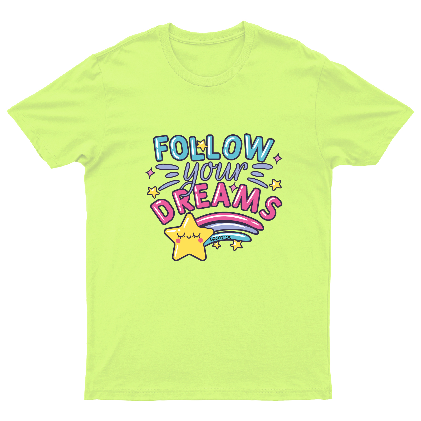 Футболка UZCOTTON Print-F-G-Basic/Teen5-Лайм - фото 2