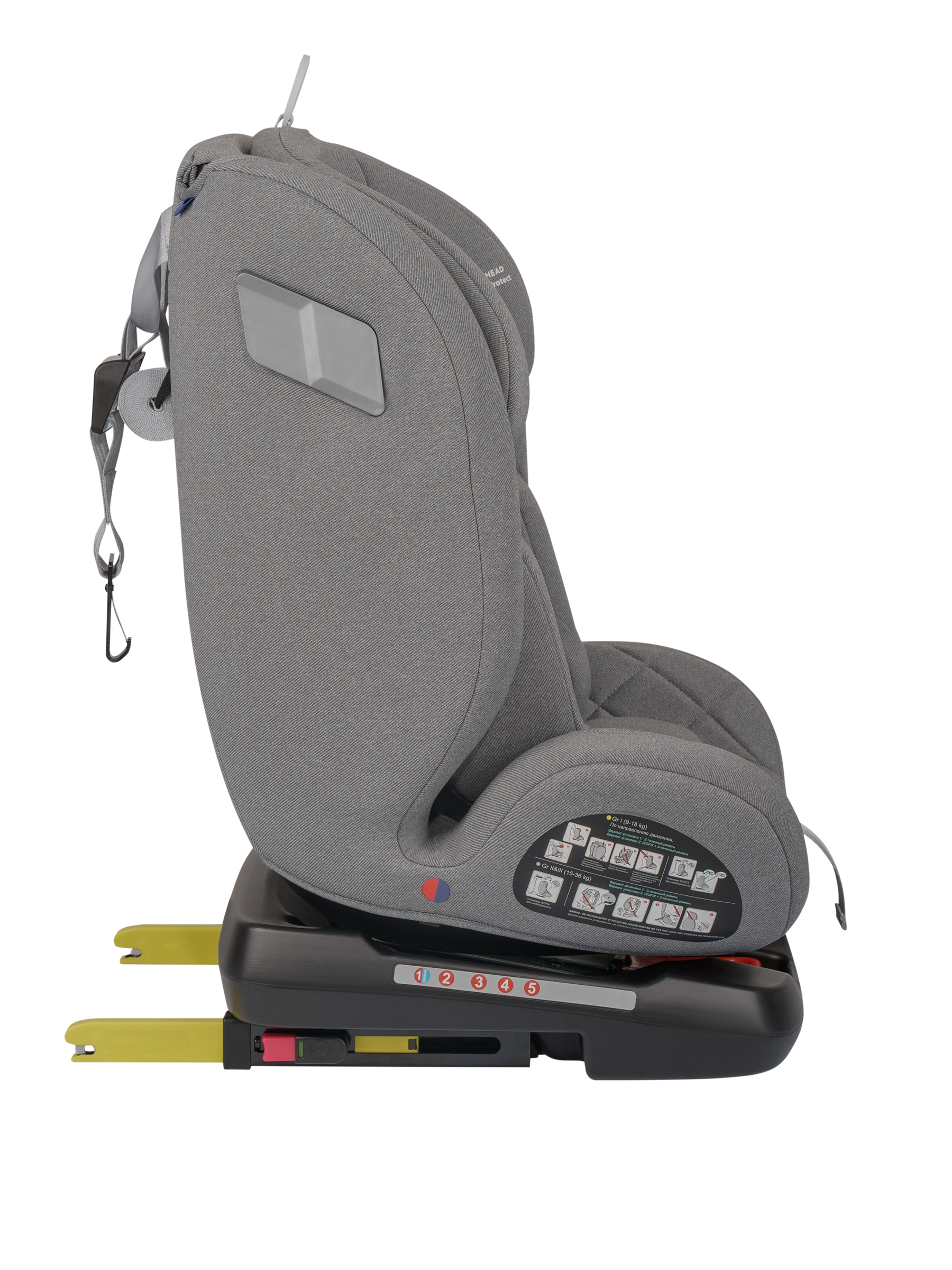 Автокресло Indigo Tourneo S Isofix 0+/1/2/3 (0-36 кг) серебряный - фото 21