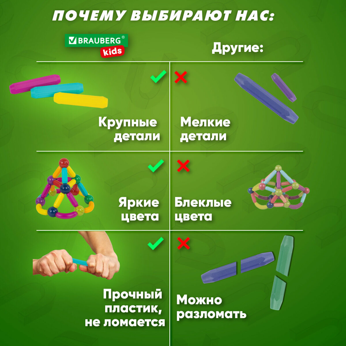 Конструктор Brauberg магнитный - фото 7