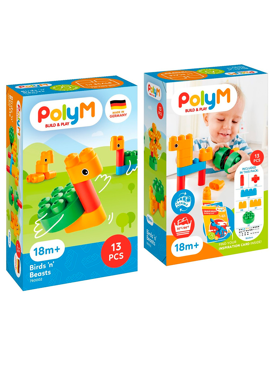 Конструктор Hape Птицы и звери из мини-блоков 13 дет. - фото 2