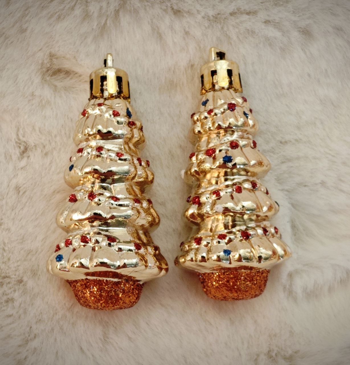 Елочки рождественские золотые 2шт 7см Магия праздника MAG1910 - фото 1