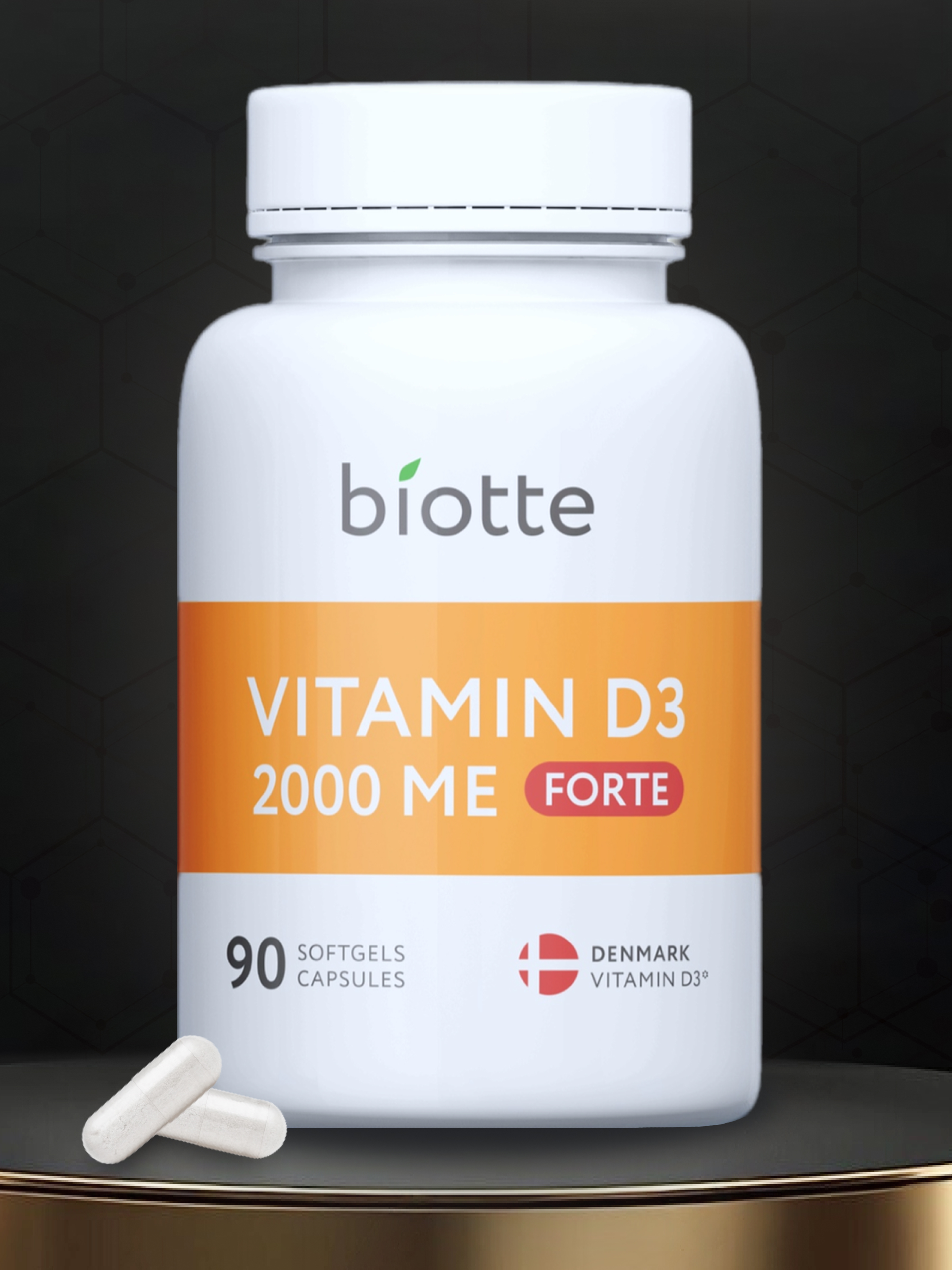 Витамин д3 2000 МЕ форте BIOTTE комплекс холекальциферол БАД для иммунитета 90 капсул - фото 1