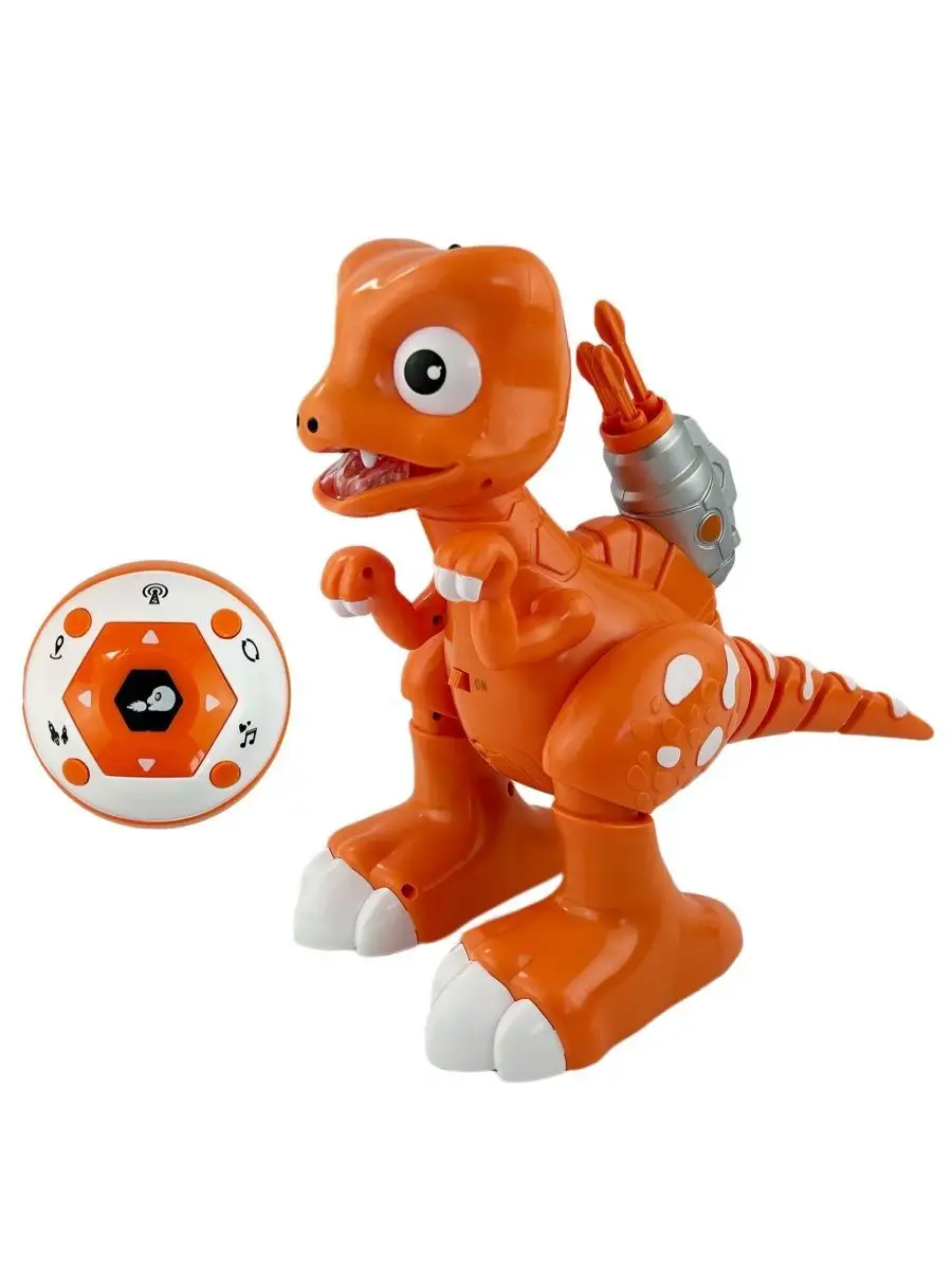 Изображение товара Динозавр радиоуправляемый Mingxing Интерактивный свет и звук 29×17×26 см с ракетами