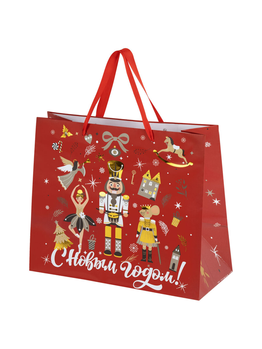 Пакет подарочный новогодний Золотая сказка пакетики для подарков и сладостей набор 4 штуки - фото 12