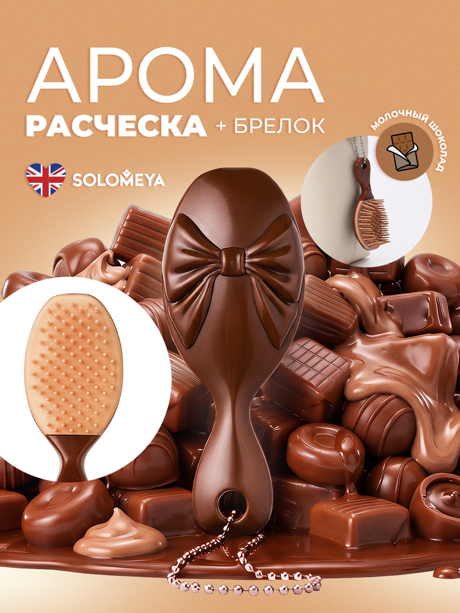 Массажная расческа SOLOMEYA коричневый 1 предм. - фото 12