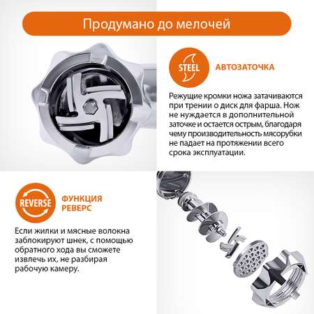 Мясорубка HOME ELEMENT HE-MG604A черный жемчуг