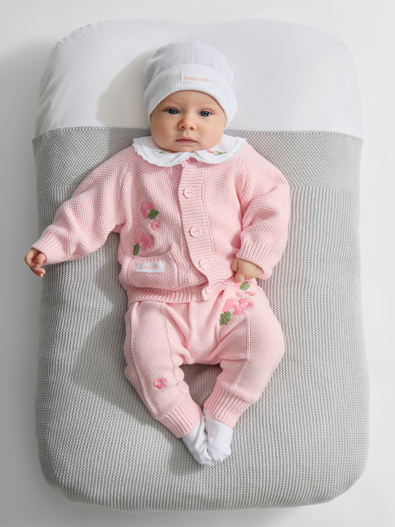 Шапочка 2 шт Happy Baby 90148-0_white-pink - фото 7