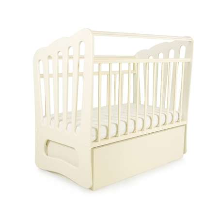 Детская кроватка Dakababy прямоугольная, поперечный маятник (ваниль)