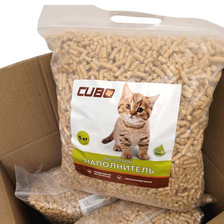 Наполнитель CUBO 30 л впитывающий, древесный
