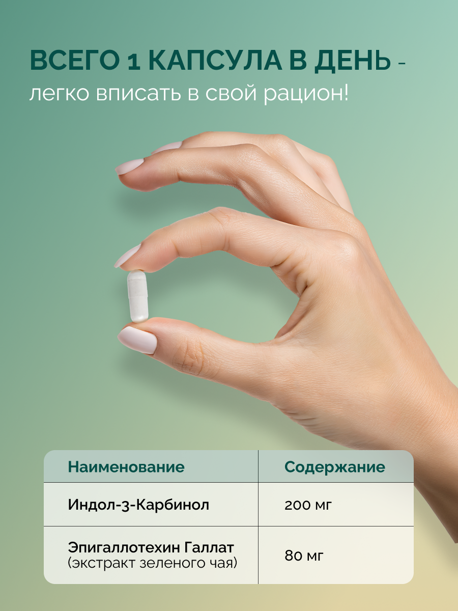 БАД MedCraft Индол-3-карбинол + EGCG 60 капсул - фото 7
