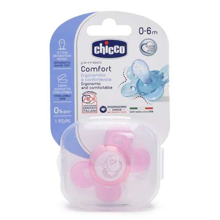 Пустышка Chicco силикон ортодонтическая от 0 мес. 1 шт.