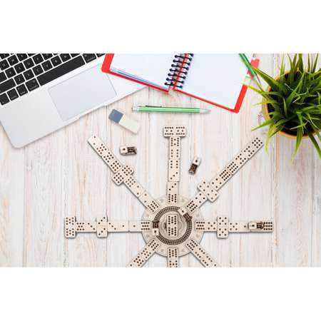 Конструктор Eco Wood Art Домино Мексиканский поезд деревянный