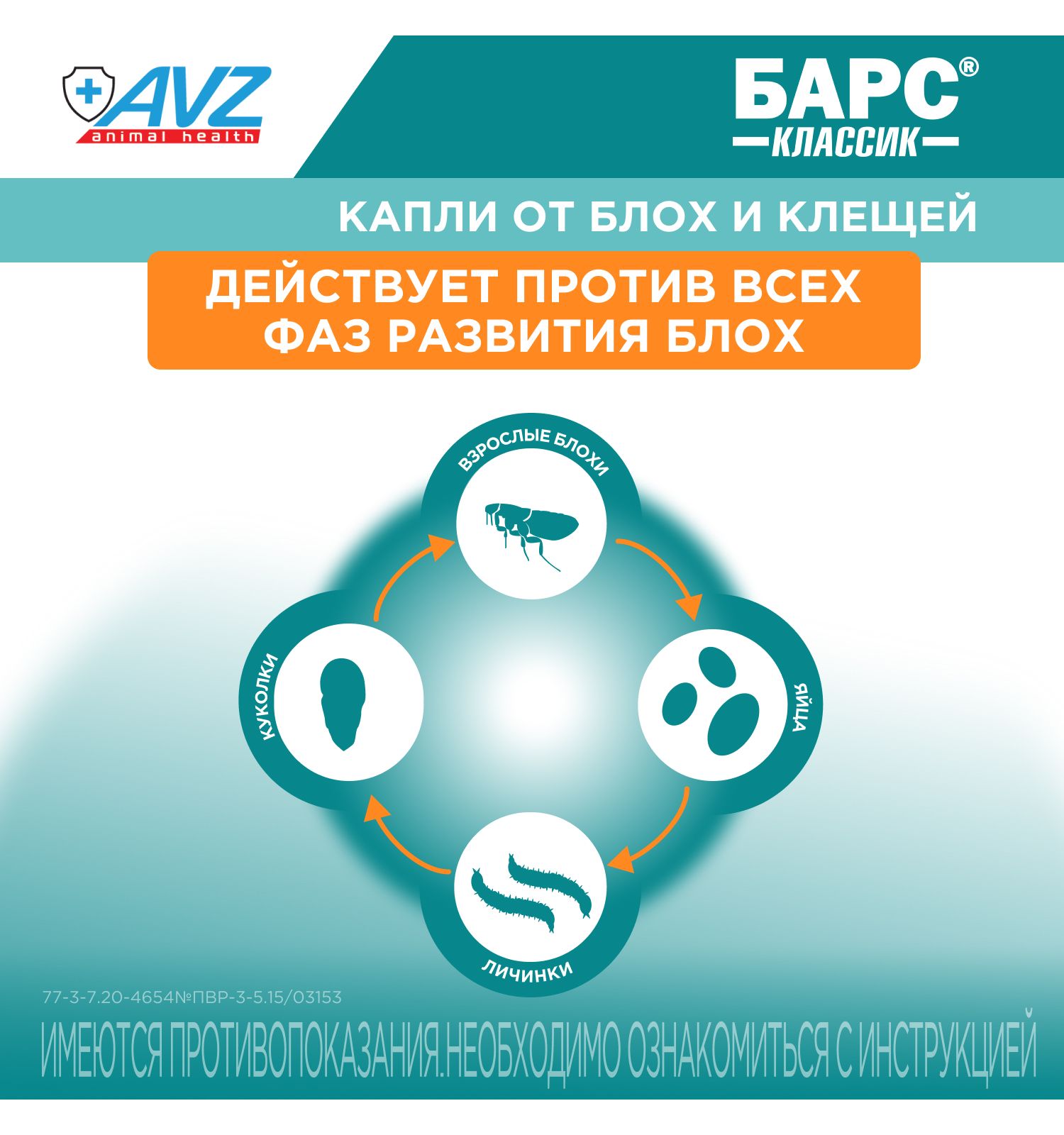 Капли против блох и клещей для собак АВЗ Барс Классик 4 пипетки по 1.4мл - фото 4