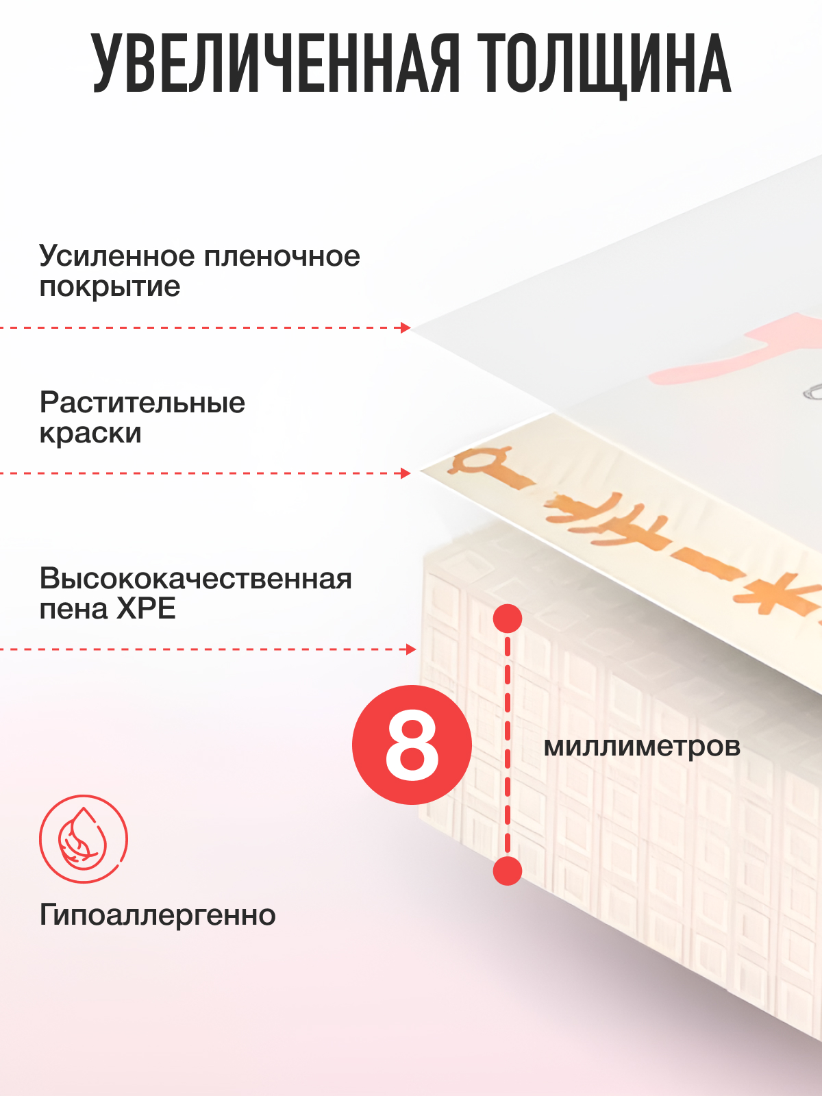 Детский складной коврик Mamagoods Мишка и киты 120 x 180 см 1 шт. - фото 2