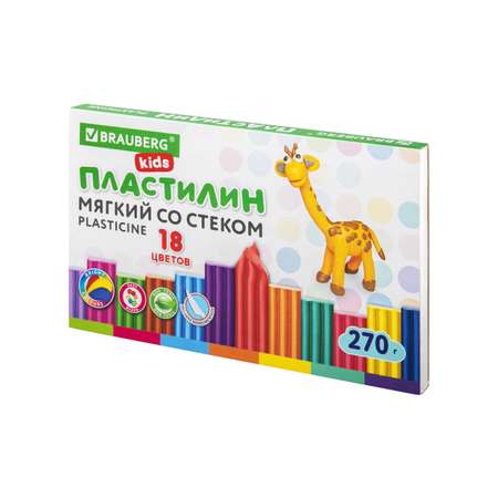 Пластилин Brauberg восковой 18 цв.