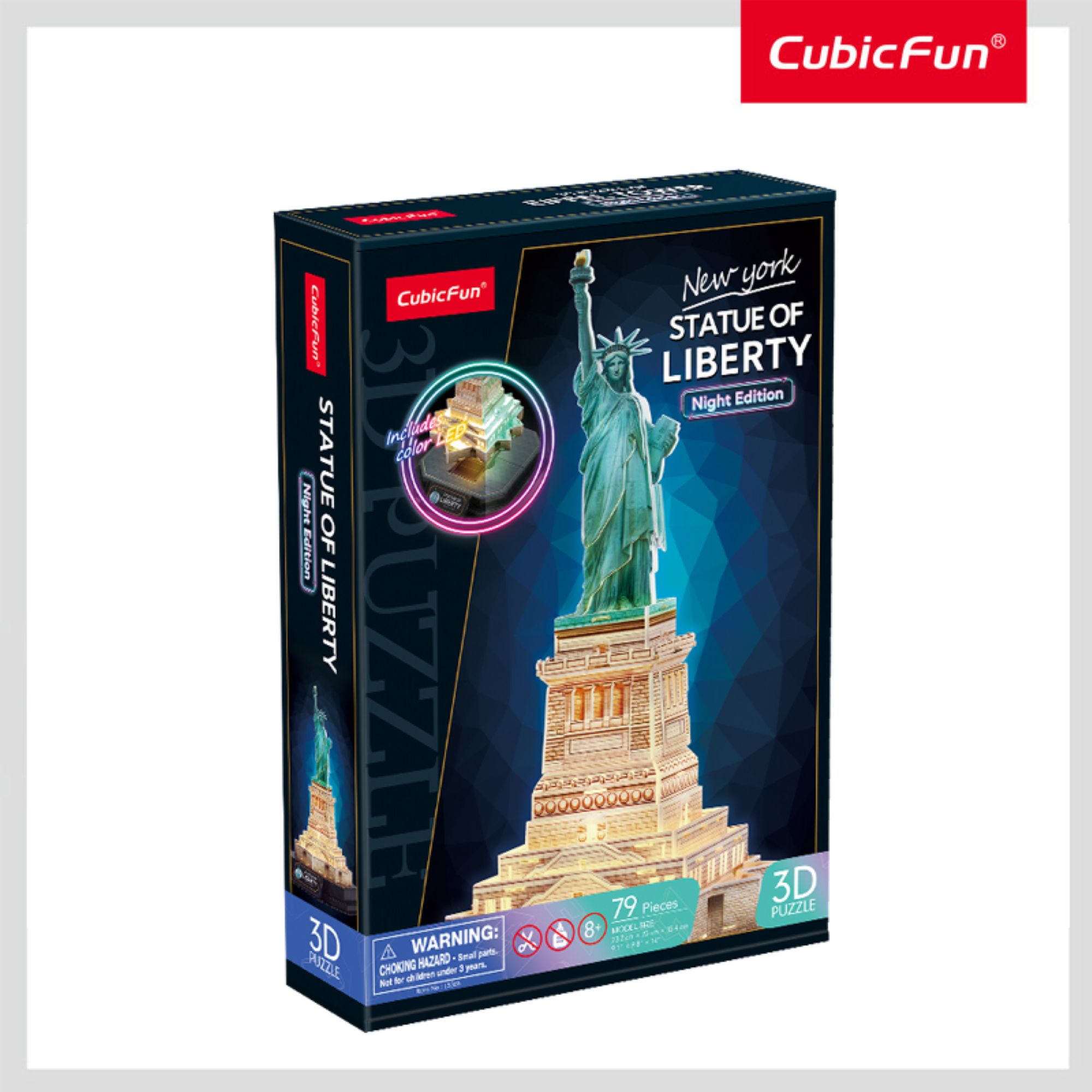 Пазл CubicFun Статуя Свободы 79 деталей LED 3D - фото 3