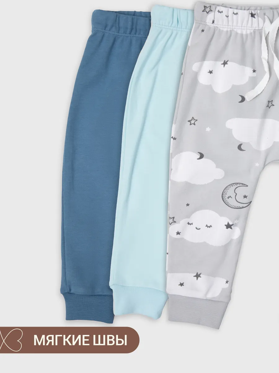 Брюки 3 шт Mark Formelle (Марк Формэль) 85113-3/голубой +облака на сером +сине -серый - фото 7