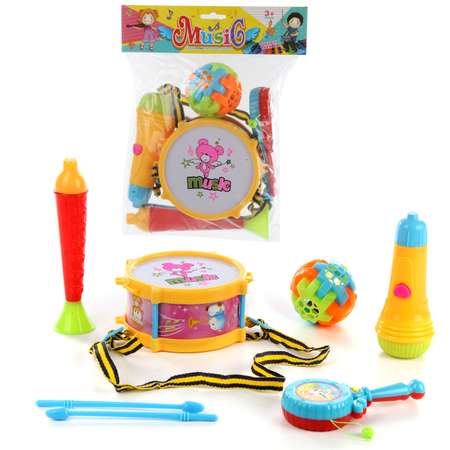 Игрушка музыкальная Veld Co барабаны, труба, микрофон