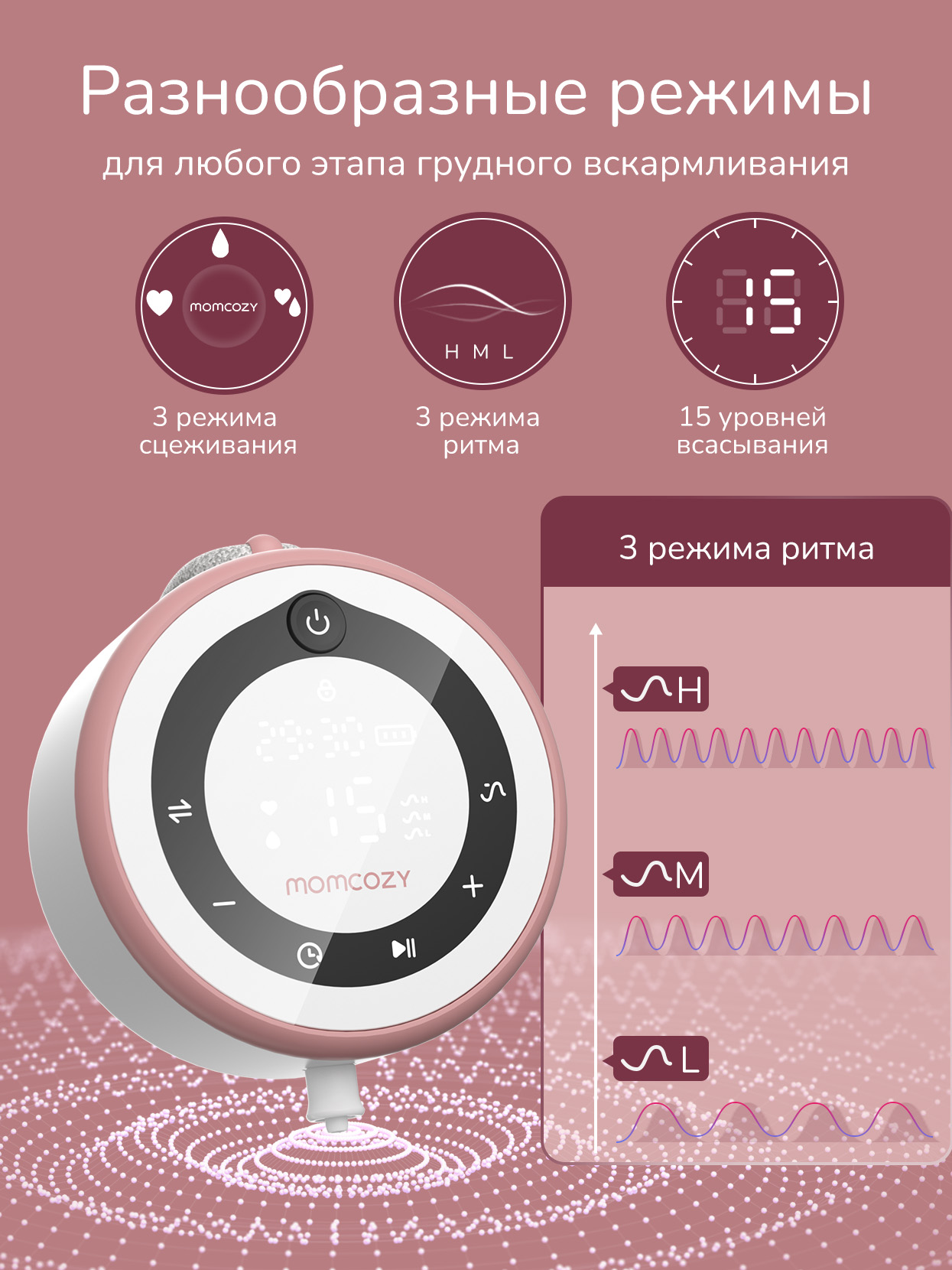 Молокоотсос электрический Momcozy BP137 серия V1 Pro, 2 шт - фото 5