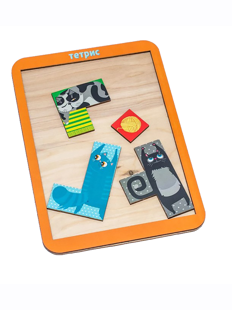 Игрушка WOODLANDTOYS рамка-вкладыш Тетрис Коты - фото 11